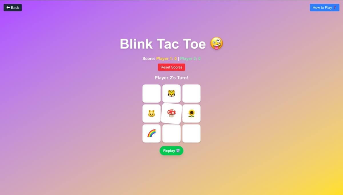 Blink Tac Toe