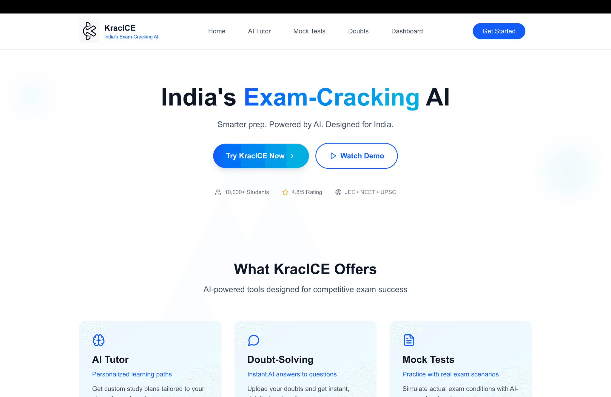 KracICE - Project screenshot by Shaik Tajuddin