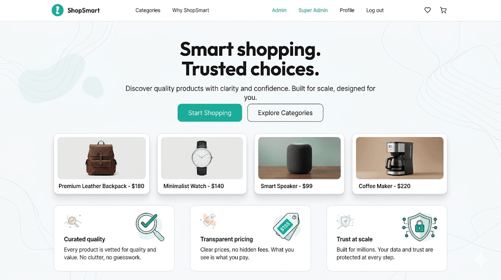 ShopSmart - Project screenshot by Shaik Tajuddin
